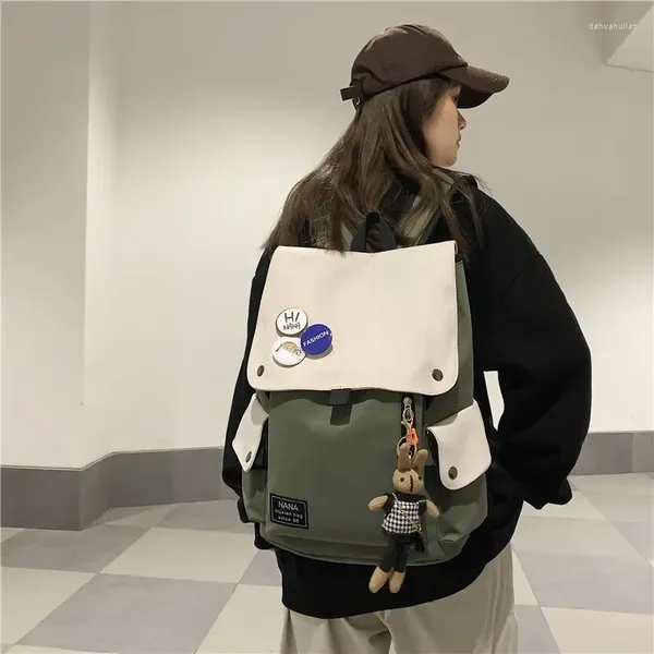 Sac à dos de voyage décontracté pour hommes et femmes, mode coréenne, sac à bandoulière de grande capacité pour étudiants, sacs à dos d'école Harajuku