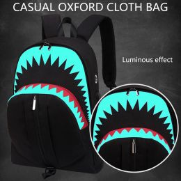 Sac à dos décontracté pour hommes, sac à dos pour ordinateur portable, motif bouche de requin, sac à dos quotidien de grande capacité, sacs de voyage multifonctionnels, fournitures