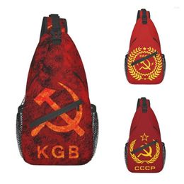 Rugzak cccp communistische vlag sling tas voor mannen mode Russische Sovjet -Unie trotse schouderborst crossbody reizende dagpack