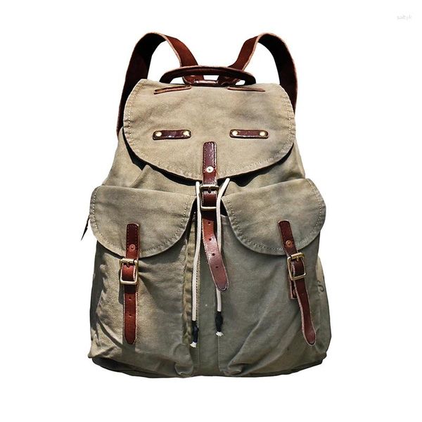 Backpack CDWX1 Super Quality!45cm 35cm 15cm American Vintage imperméable Toirée épaisse de cire de cire unisexe Sac de voyage informatique