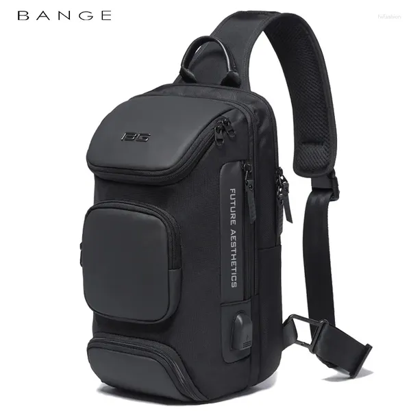 Sac à dos poitrine sac USB multifonction bandoulière pour hommes Anti-vol épaule messager S mâle étanche court voyage