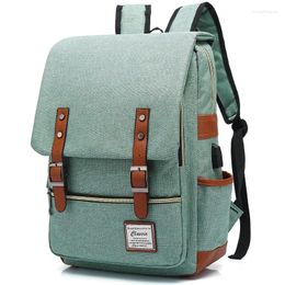 Backpack Chikage Computer Backpacks Retro Mens and Women's Outdoor Canvas Bags Fashion Sac avec USB