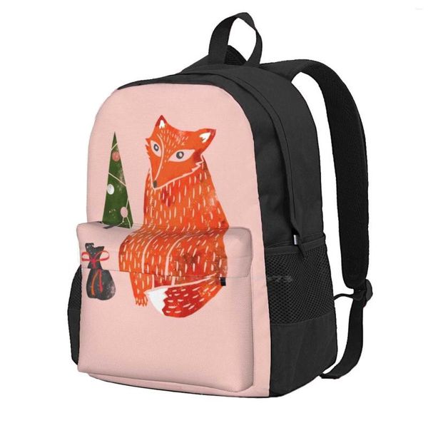 Sac à dos Noël - Illustration mignonne Teen College Student Laptop Travel Bags Minimalism Xmas Holiday Snow Winter Cute