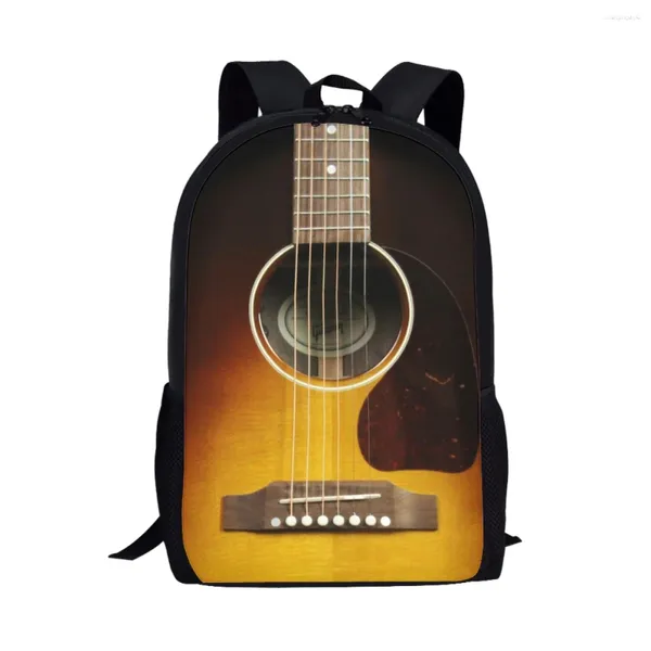 BACKPACK Classic Guitar School Sac Instrument de musique Durable Student Style Fashion Style Diy Storage Mochila Gift Holiday