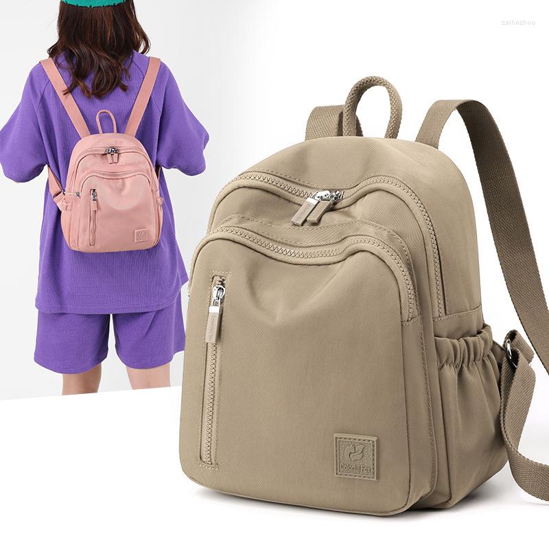 Backpack Classic High Quality Women's Outdoor Travel Waterproof Nylon Mini Square Handheld Book Message School Bag Durable