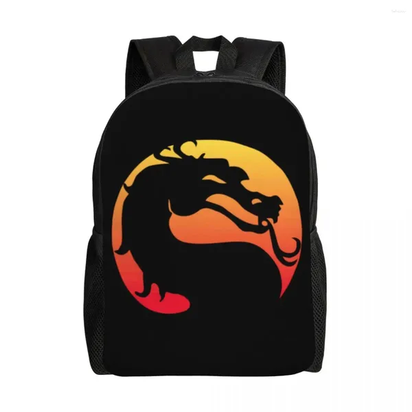 Mochila clásica mortal kombat mochilas escolares Los estudiantes universitarios se ajustan a las bolsas de juegos de combate de la computadora portátil de 15 pulgadas de 15 pulgadas