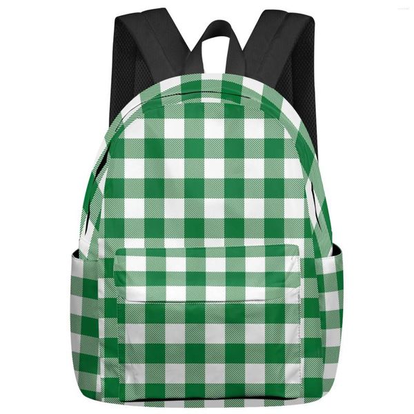 Sac à dos classique à carreaux verts vert femme homme homme sac à dos étanché