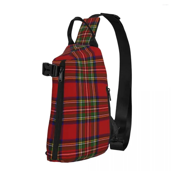 Mochila Bolsos De Hombro A Cuadros De Tartán Clásico Patrón Escocés Royal Stewart Bolso De Pecho Divertido Viaje De Negocios Sling Entrenamiento Estampado Pequeño