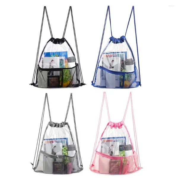 Sac à dos clear des femmes cordons à crampon étanche du sac à cordes transparente PVC PVC de grande capacité Événement sportif approuvé le stade