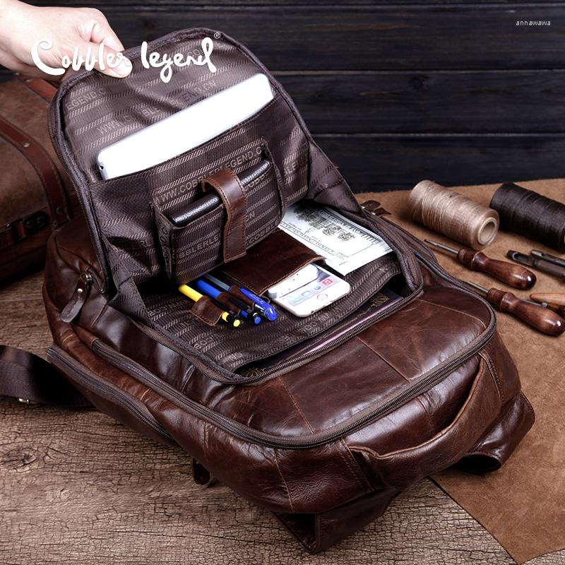 Rucksack Cobbler Legend Marke 2023 Retro-Stil Rucksack Charming echtes Leder Teenager Jungen Herren Laptoptasche Rucksäcke für