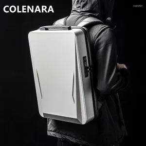 Sac à dos COLENARA ABS PC coque rigide haute qualité hommes ordinateur portable sac à bandoulière USB charge étanche voyage d'affaires cartable