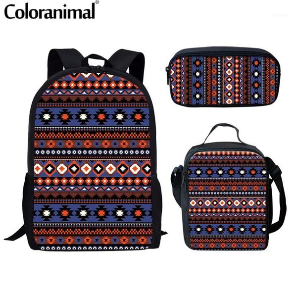 Mochila Coloranimal, conjunto de mochilas para chicas adolescentes, mochilas escolares con estampado para niños, patrón de tela Tribal, mochila escolar ortopédica para niños, mochila para Mujer