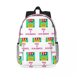 Rugzak kleurrijke neon floppy schijf voor fans van 80s rugzakken tiener bookbag cartoon studenten schooltassen reis rugzak schoudertas