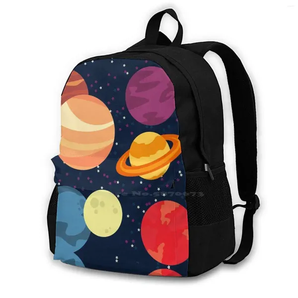 Mochila colorida planeta patrón de patrones para chicas adolescentes laptop espacio de viaje Galaxy Stars Star Blue