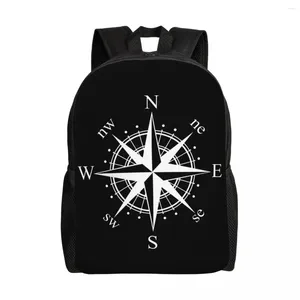 Backpack Compass Laptop Men Women Fashion Book Bag voor schoolschoolstudent nautische tas