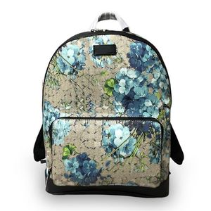 Mochila bolsa de bolsa escolar bolsa de bolsa de ombro de ombro de alta qualidade Carta de gravação de gado de couro genuíno padrão de flores zippe292s