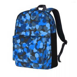 Sac à dos Cool Spash Camouflage points bleus sacs à dos géométriques fille Style extérieur doux sacs de lycée sac à dos personnalisé