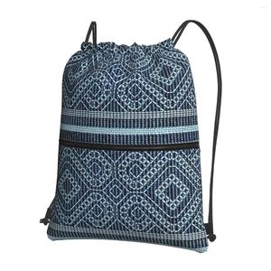 Sac à dos motif copte-bleu sacs à dos portables sac à cordon multi-fonction Bundle sacs de livre de poche pour homme femme