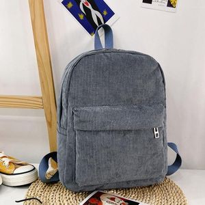 Mochila Corduroy School Bag Hombro suave para W / Color sólido Daily Casual Lunch Toddler Boy Girl Ad