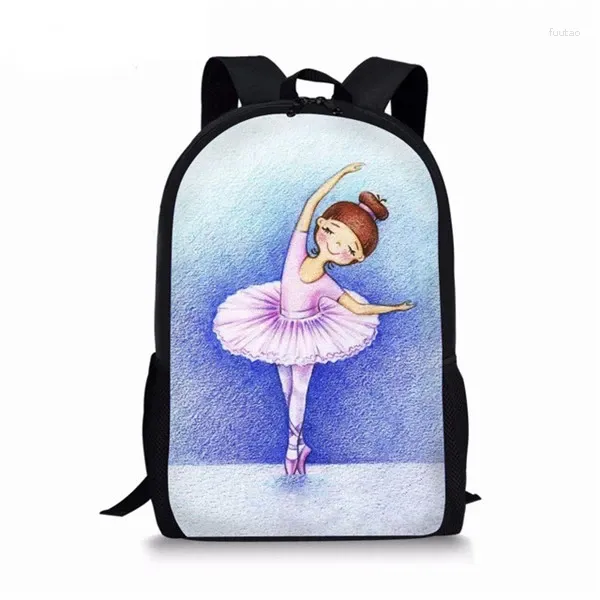 Backpack Creative Dance Ballet Shoe Dancer Notebook Backpacks Pupil School Sacs 3D Print Oxford Aploreproof Boys / Girls