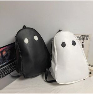 Mochila Creative Ghost Ins Black White Pareja Moda Personalidad Hombres / mujeres Fun Student School Bag