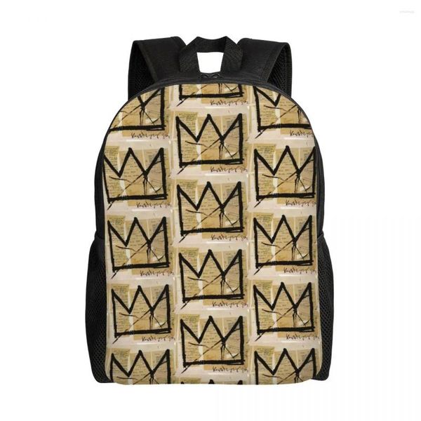 Mochila Crown By Basquiats Para Mujeres Hombres Resistente Al Agua Escuela Universidad Graffiti Art Bag Print Bookbags