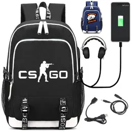 Sac à dos cs CSGO DAB MONSTE RUCKSACK SAC avec port de mode USB et verrouiller les adolescents scolaires d'étudiants d'études d'épaule pour l'ordinateur portable