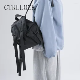 Sac à dos ctrllock streetwear sac à école simple sangles chics épaules ajustées sac à dos