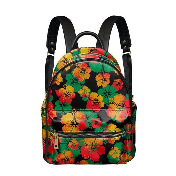 Sac à dos Cumagical Fashion Lady Mini Casual Polynésien Tribal Hawaïen Pleine Fleur Imprimer Femmes Personnalisé Voyage En Cuir Bag297i