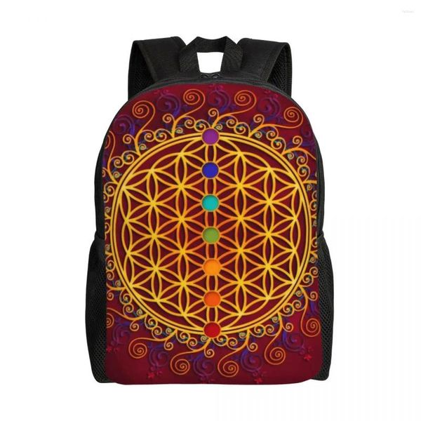 Sac à dos fleur personnalisée de la vie sac à dos féminin pour hommes de mode de mode pour spiritualité universitaire spiritualité yoga zen mandala sacs