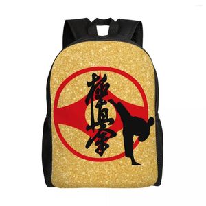 Sac à dos coutume kyokushi karaté sac à dos féminin pour hommes sacs de lecture décontractés pour les sacs d'arts martiaux du collège scolaire