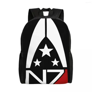 Backpack Custom Mass Effect Alliance N7 Women Men Book Bookbag pour les sacs d'école universitaire