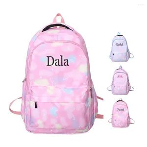 Mochila Nombre personalizado Fashion Fashion Casual Impresión Estudiante bordado de gran capacidad Bolsa de computadora Bolso escolar