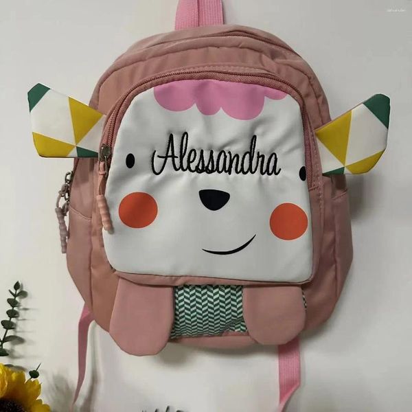 Sac à dos personnalisé mignon école primaire maternelle livre sacs nom personnalisé garçons filles dessin animé cadeau d'anniversaire à la mode