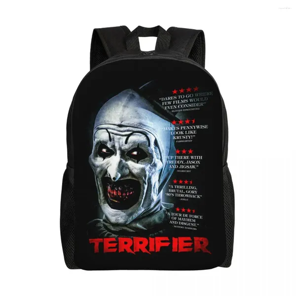 Sac à dos personnalisé Halloween Horror Movie Terrifier Men Women Women Book Bookbag pour les sacs universitaires scolaires