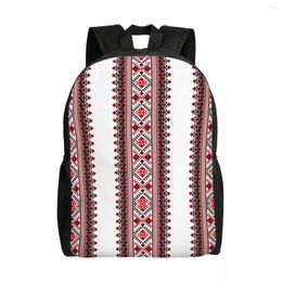 Sac à dos personnalisé Ukraine Vyshyvanka broderie sacs à dos hommes femmes décontracté Bookbag pour collège école bohème sacs géométriques