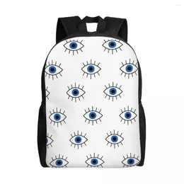 Sac à dos mignon bleu turc mauvais œil ordinateur portable femmes hommes sac à livres décontracté pour les étudiants de l'école Nazar amulette Boho sac