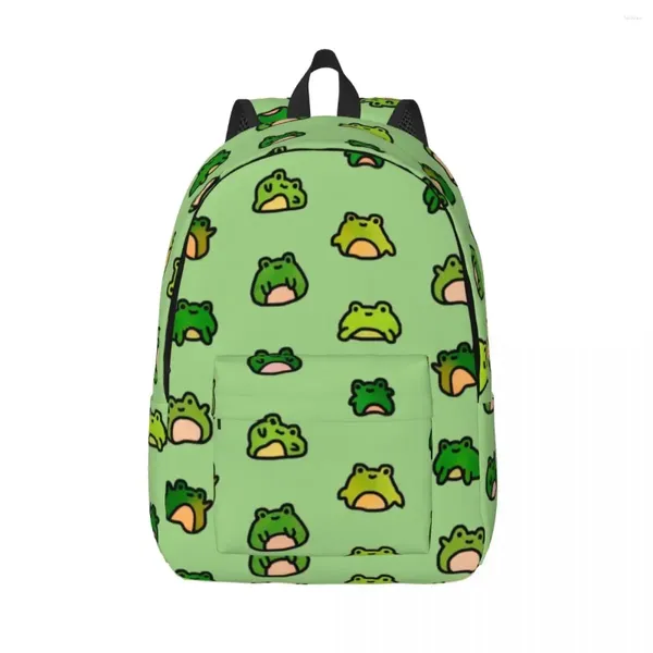 Mochila Lindo Dibujos Animados Rana Regalo Escuela Secundaria Senderismo Viaje Mochila Para Hombres Mujeres Portátil Bolso De Hombro Ligero