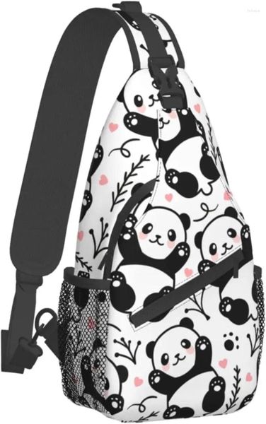 Sac à dos mignon dessin animé Panda sac à bandoulière pour femmes hommes animaux bandoulière sacs à bandoulière décontracté poitrine voyage randonnée