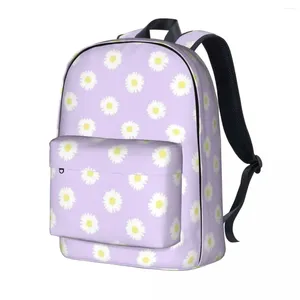 Sac à dos mignon marguerites fleur garçon violet grands sacs à dos Polyester Streetwear sacs de lycée sac à dos de créateur quotidien cadeau de noël