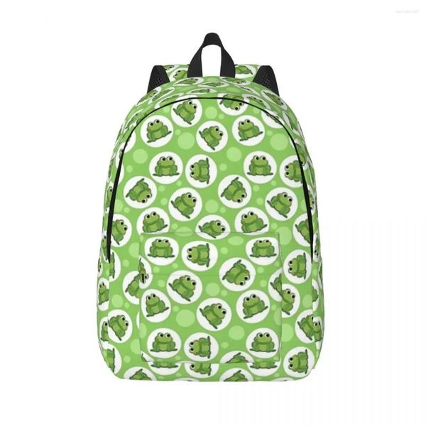 Sac à dos mignon grenouille verte femme petits sacs à dos garçons bookbag bobs fashion bag sac portabilité de voyage de voyage sacles scolaires sacles scolaires