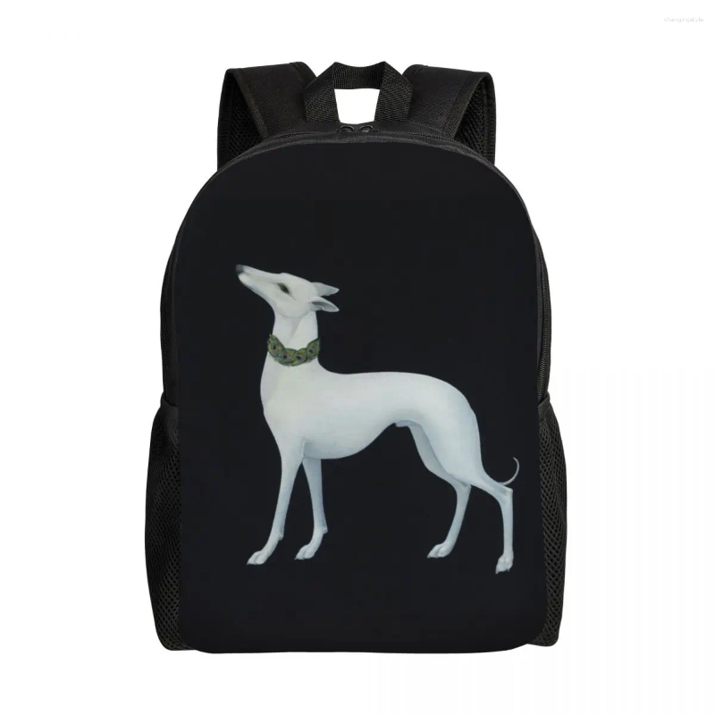 Sırt çantası Sevimli Greyhound Sırt Çantaları Erkekler Kadın Okul Koleji Öğrencileri Kitap Çantası 15 inç Dizüstü Bilgisayar Shippet Sihthound Köpek Çantaları