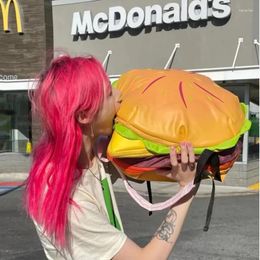 Mochila linda hamburguesa para niñas Super Kawaii Y2K Estudiantes Mujeres Bolsas Libro escolar Estudiantes