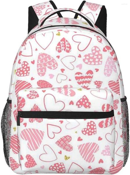 Mochila lindo corazones patrón de San Valentín Romántico Valentín