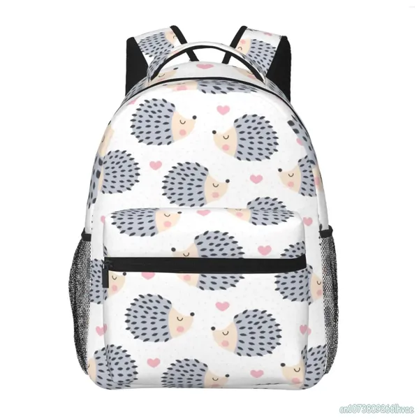 Mochila linda hedgehog animal estampado escolar de libros para niñas para niñas bolsas para laptop livianos viajes senderismo