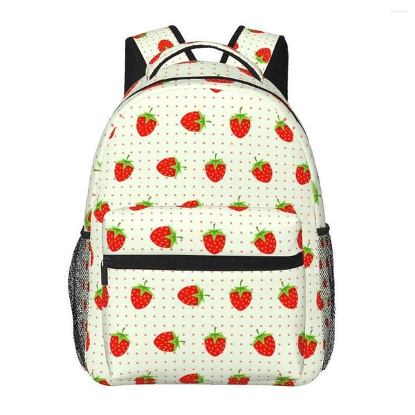 Mochila Lindas Fresas Moda Niños Niñas Bolsa Escolar Para Adolescente Libro De Estudiantes