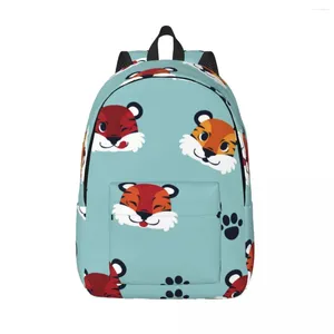 Rugzak schattige tijger en paws unisex reistas schoolbag bookbag mochila