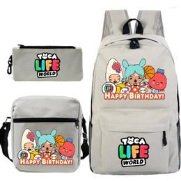 Mochila Cute toca life world haves bag kids 3pcs/set mochilas mochilas de dibujos animados fashion fashion shoolbag casual