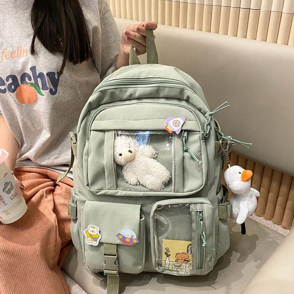 Sac à dos mignon femmes grande capacité imperméable en Nylon femme cartable collège dame sacs à dos d'ordinateur portable Kawaii fille voyage livre sac