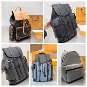 Backpack Designer Backpack Men Fashion Travel grote capaciteit Bagage Travel Backpack Volledig afdrukken Drawtring Snapper gecoate canvas lederen schooltas rugzak